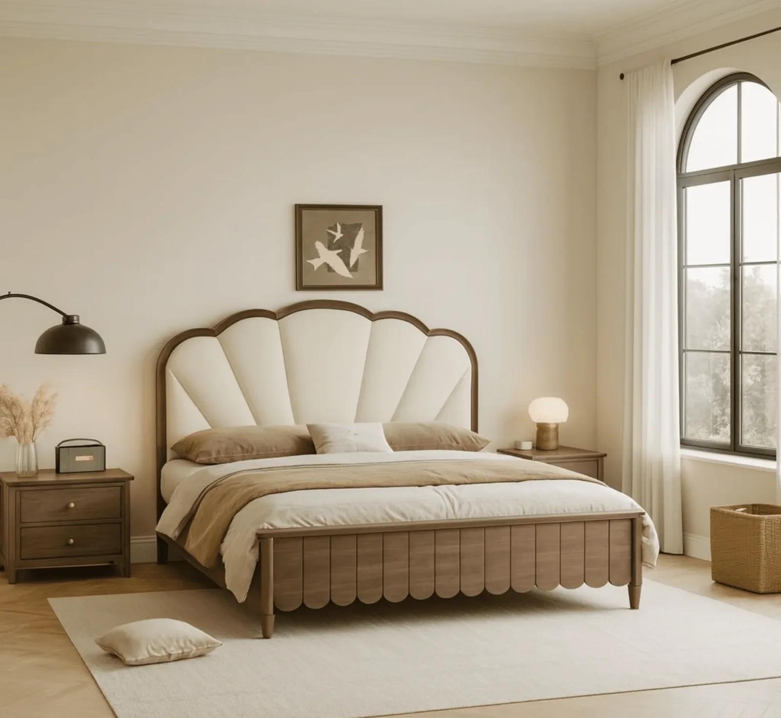 Honey Oak Tone Box Frame Bed - Treescape Living Design TS-BED-48
